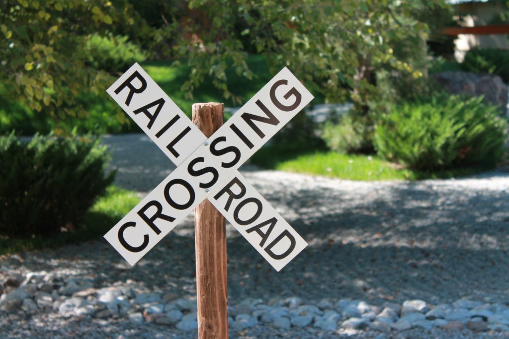 Photo of a Railroad Crossing sign